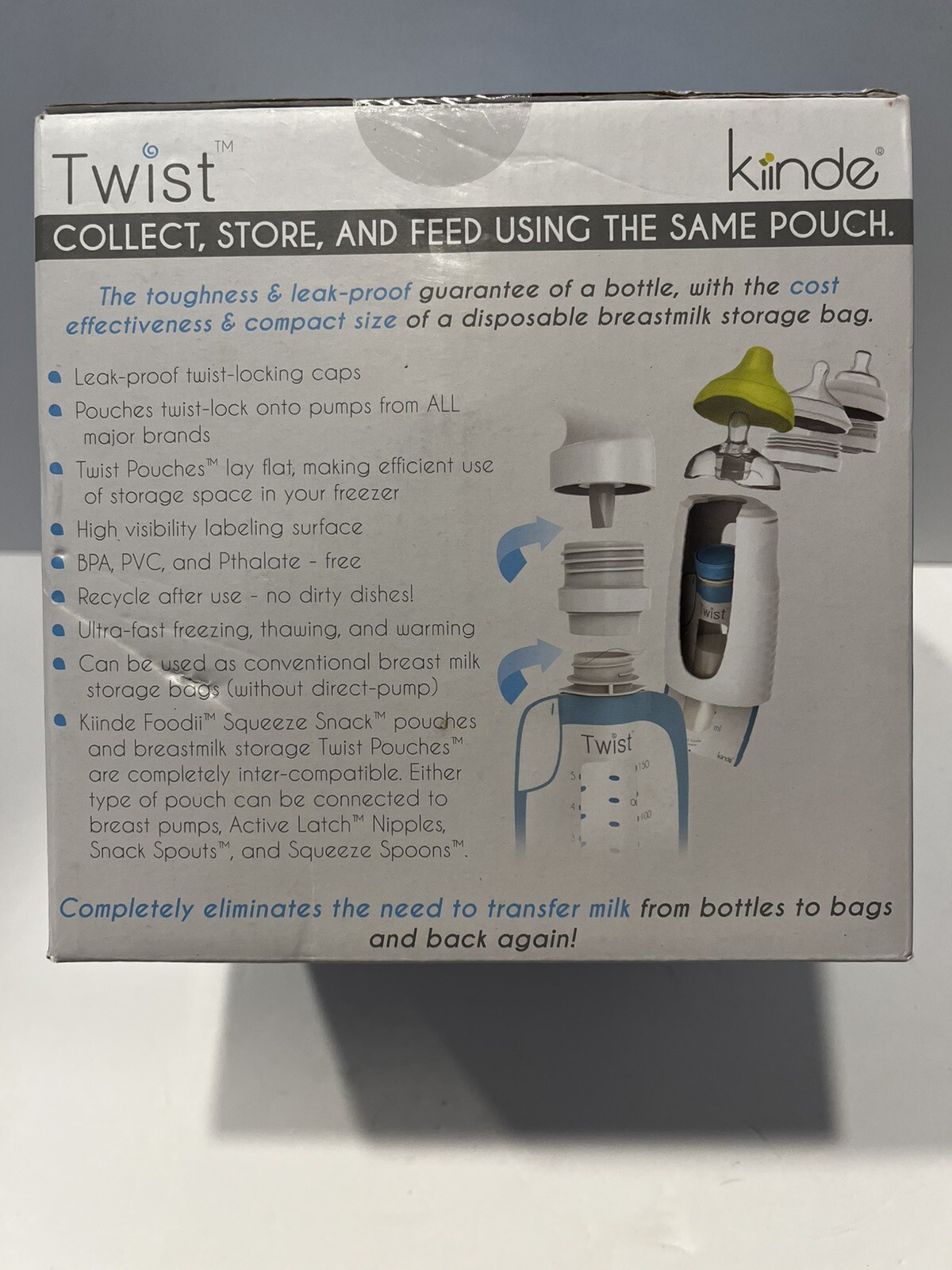 Kiinde Breast Milk Pre-Sterilized 6 oz Pouches, 2/Packs of 40 NEW (80 Total!)