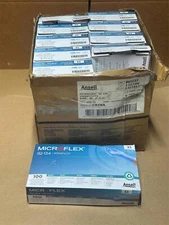 1000x Pack Lot Ansell Microflex 92-134 Size XS 5.5-6 Exam Nitrile Gloves - Blue