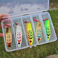 Fishing Spinners 5pcs Colorfull With Clear Plastic Lures Box Fishing Tackle Bait Fishing Spinners 5pcs Colorfull With Clear Plastic Lures Box Fishing Tackle Bait