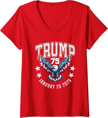 Trump Inauguration 2025 President 75Th Ceremony Gift Ladies' V-Neck Tshirt