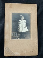 Antique Early 1900s Black White Young Girl 5 Photograph on 7x11 Cabinet Card