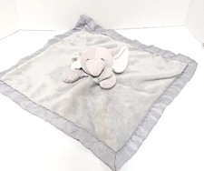 Carter's Just One Year Gray Elephant Lovey Soft Security Blanket Satin Edge 15"
