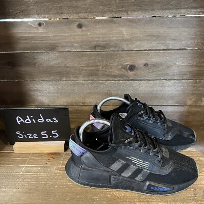 Childrens Kids Adidas NMD R1 V2 Black Sonic Ink Athletic Shoes Sneakers 5.5  Y | eBay