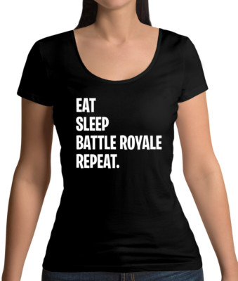 Eat Sleep Battle Royal Repeat Damen Rundhals Computer Gaming Essen Schlafen Fun