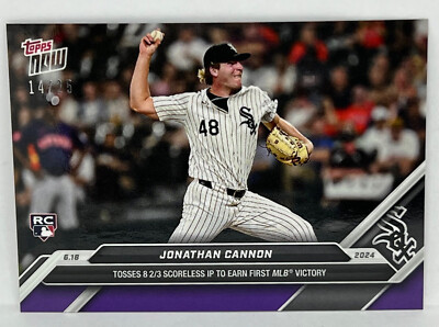 2024 Topps Now #315 Jonathan Cannon RC Chicago White Sox PURPLE Parallel 14/25