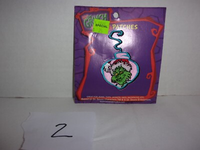 HOW THE GRINCH STOLE CHRISTMAS GRINCH CHRISTMAS BALL PATCH VTG. 2000 NEW CARD