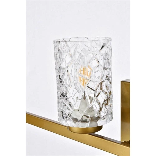 Living District Cassie 4-Light Metal Bath Sconce in Brass and Clear - Picture 6 of 7