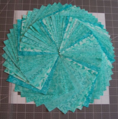 54 Caribbean Green Blue Fabric 5'' Quilting Squares Cotton Charm pack bundle