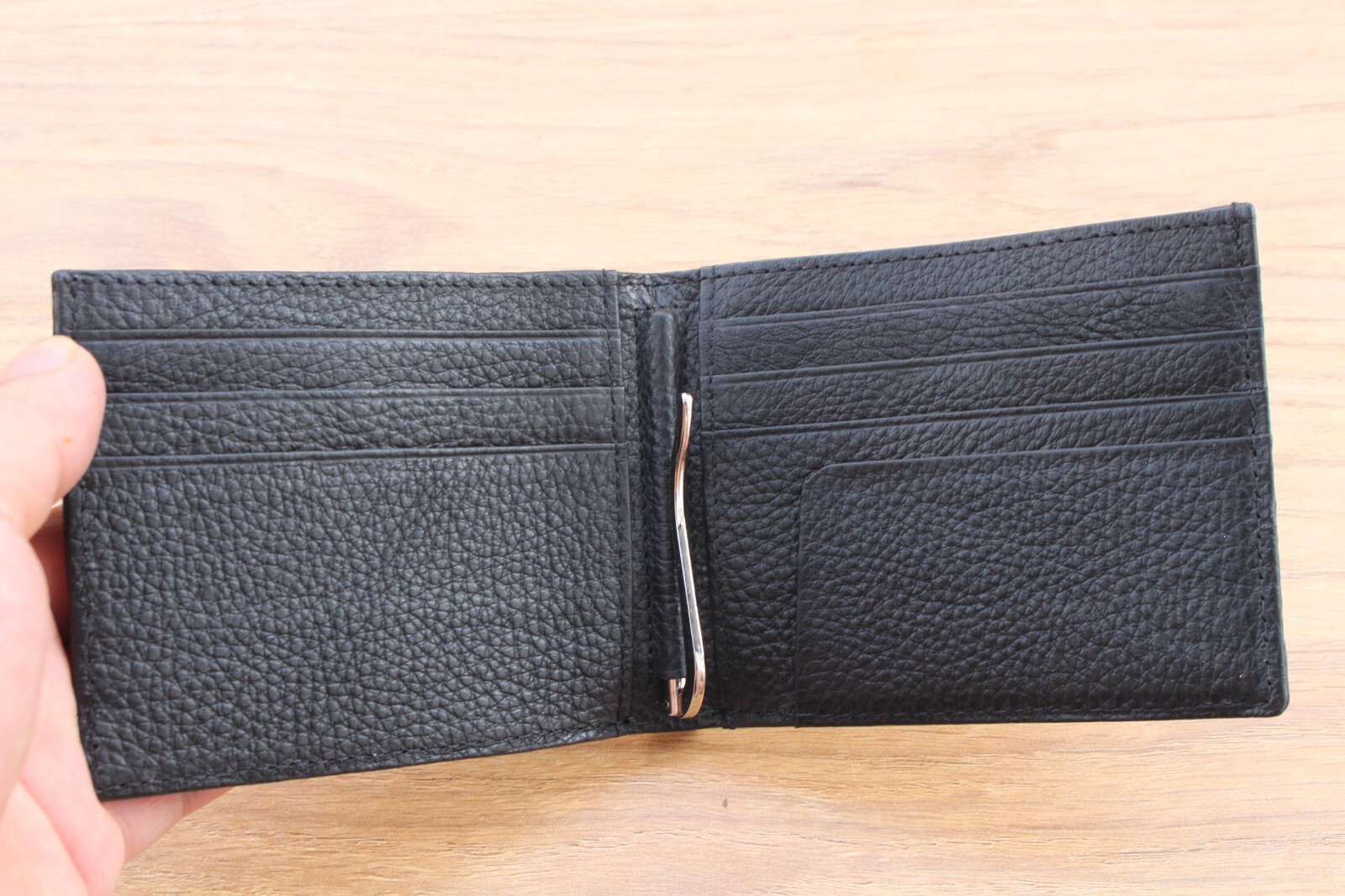 Real Alligator ,Crocodile Leather Skin Men's Money Clip WALLET Black