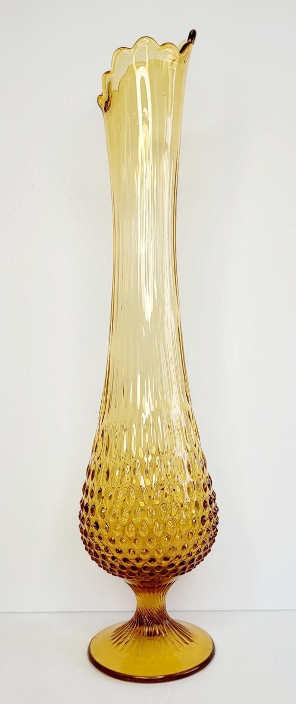 Fenton Colonial Amber Hobnail Swung Vase eBay