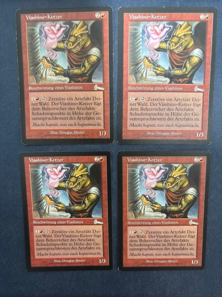 MTG 4X GERMAN URZA'S LEGACY VIASHINO HERETIC MAGIC THE GATHERING CREATURE RED - Image 3 of 4