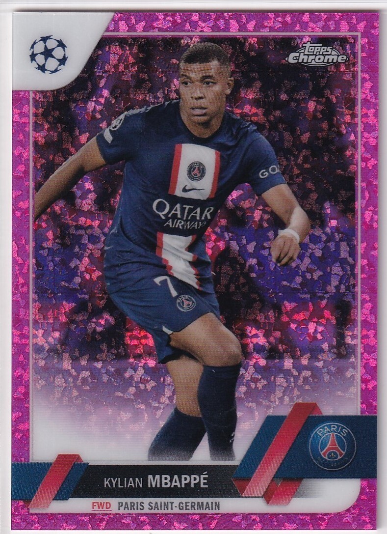 Kylian Mbappe 2022 Topps Chrome UEFA Club Competitions #100 Pink