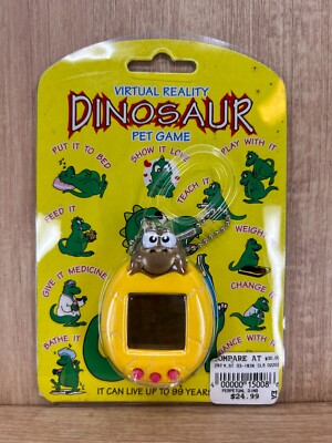 Virtual Reality Dinosaur Pet Game & Clock Brown Interactive Dino Toy Keychain