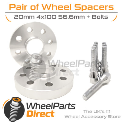 Spurverbreiterungen (2) & Schrauben 20 mm für Isuzu Aska [Mk1] 83-89 auf Aftermarket-Rädern