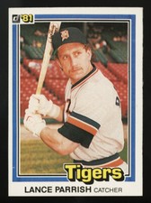 1981 DONRUSS #366 LANCE PARRISH FACTORY CUT/ISSUED BLACKLESS BACK NNO TEST PROMO