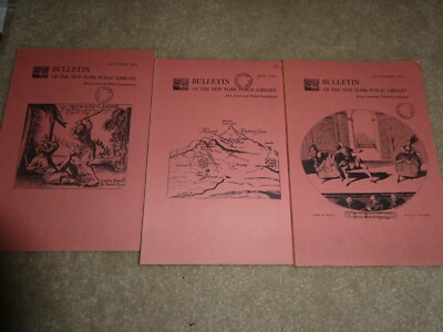 Lot of 3 Vintage Issues 1963 Bulletin of the New York Public Library Journals