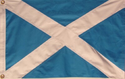 SEWN COTTON 2' X 3 SCOTLAND CROSS FLAG - ST ANDREWS BLUE & WHITE SALTIRE