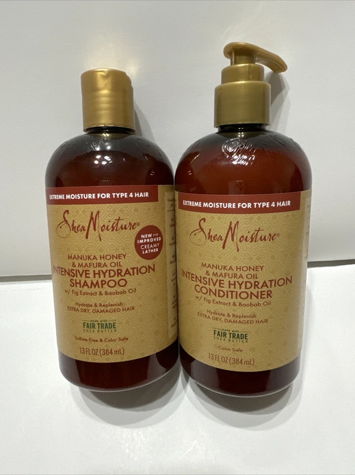 2 Pc SET Shea Moisture Intensive Hydration Shampoo & Conditioner Large 13oz each - Image 3 of 4
