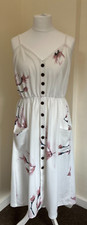 Cream Floral Dress with Pockets  - Size 3XL    (TG)