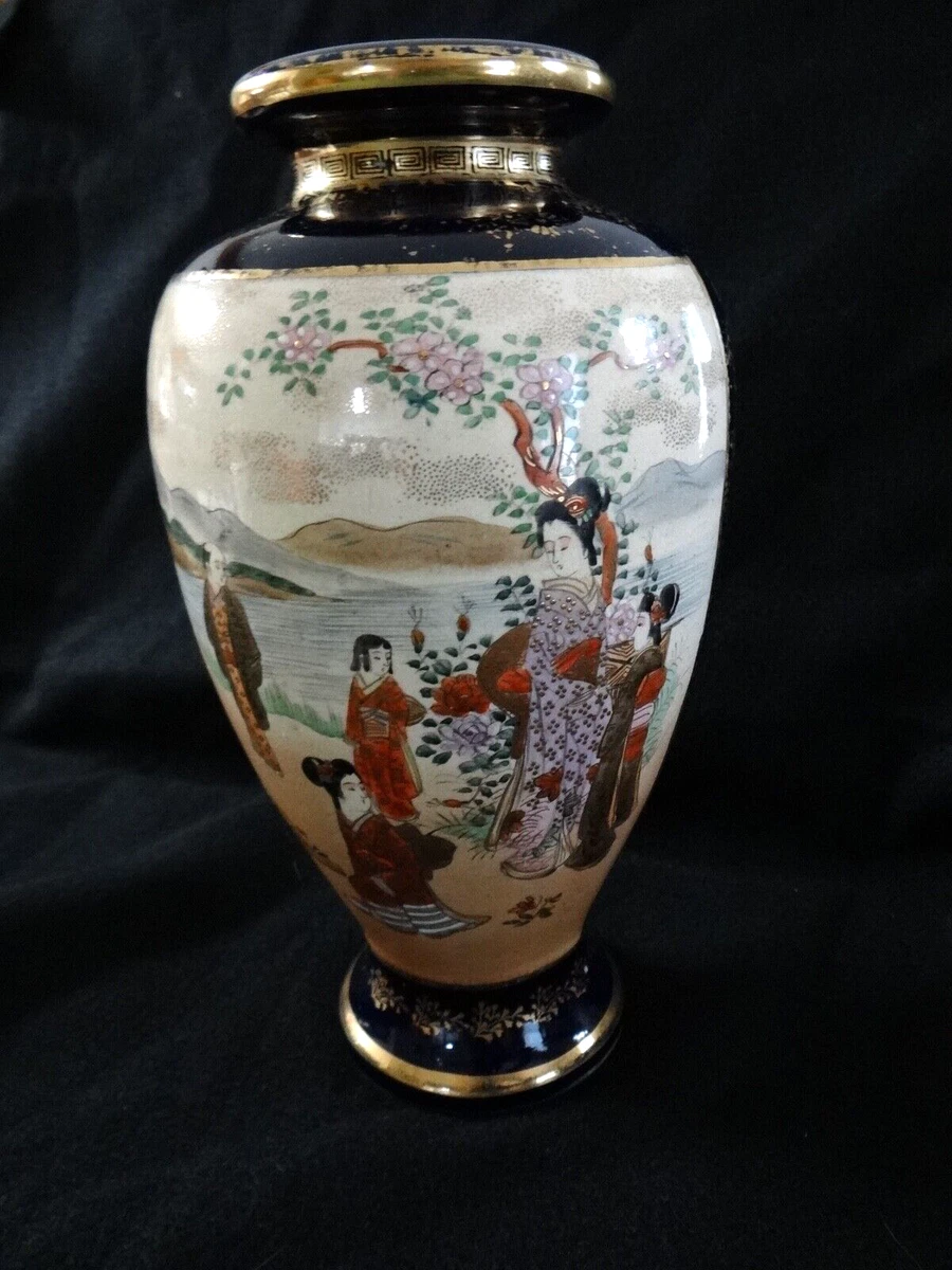 陶瓷蓝色1850-1899 年日本花瓶| eBay