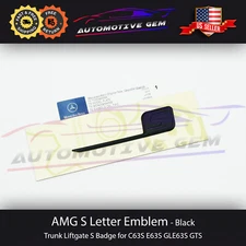 AMG S Letter Trunk Emblem Matte Black Badge Sticker Decoration Mod C63S E63S