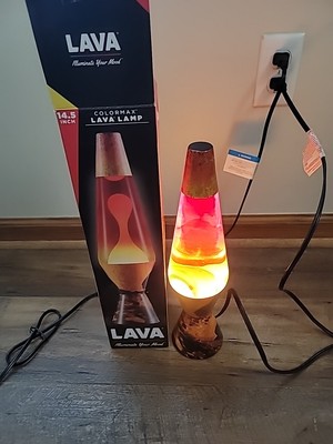 Lava Lite 2149 COLORMAX Volcano Print LAVA LAMP Light Red Orange Globe 14.5 
