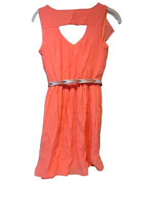 coral dress with gold belt Vintage 70s Coral Maxi Dress Stretch Knit Gold Belt Mod GoGo Sexy Runway  Boho