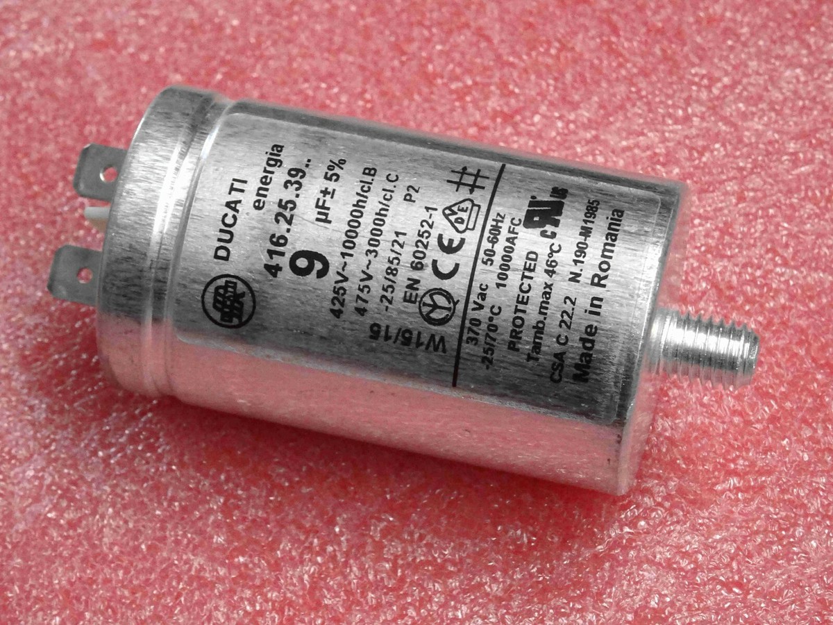 Condensateur Moteur 1,9 µF (microfarad) Avec Fils - Marque Ducati Energia - Neuf - Fabriqué En Roumanie