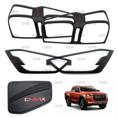 For Isuzu D-Max V-Cross 4WD 2020 21 Black Set Head Tail Lamps Fuel Cover Trim