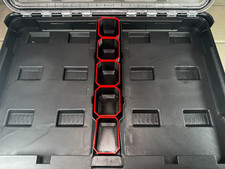 Milwaukee SLIM PACKOUT Organiser MIDDLE 5 BINS Black Red Compatible Bins Nesting