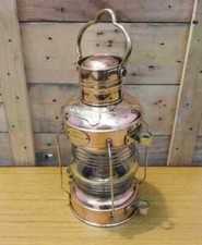 Unique Maritime Ship Lantern Boat Lamp Brass & Copper Anchor Oil Lamp 14 " Gift