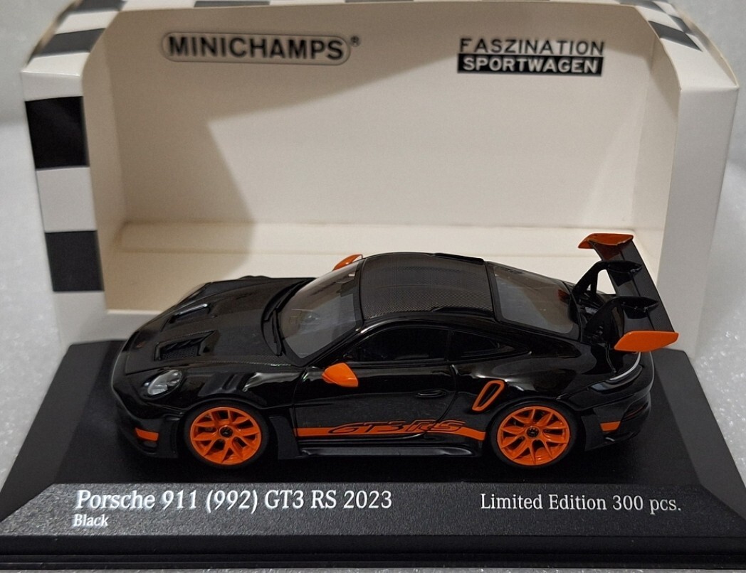 Porsche 911 (992) GT3 RS Weissach Packet 2023 Black / Orange 1:43