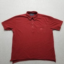 American Eagle Polo Shirt Mens Large Red Short Sleeve Pocket Casual Cotton