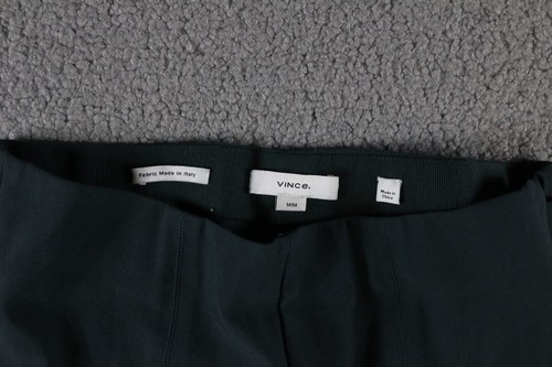 Vince Ponte Leggings Womens M Dark Green Gray Stitch Front Seam Italian Fabric - Picture 3 of 5