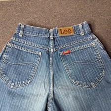 Vintage 80s Lee Riders Pinstripe High Waisted Mom Jeans Made in USA
