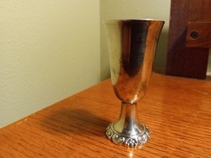 ANTIQUE "BAROQUE" WALLACE SILVERPLATE # 231 SINGLE CORDIAL SHERRY & BRANDY CUP