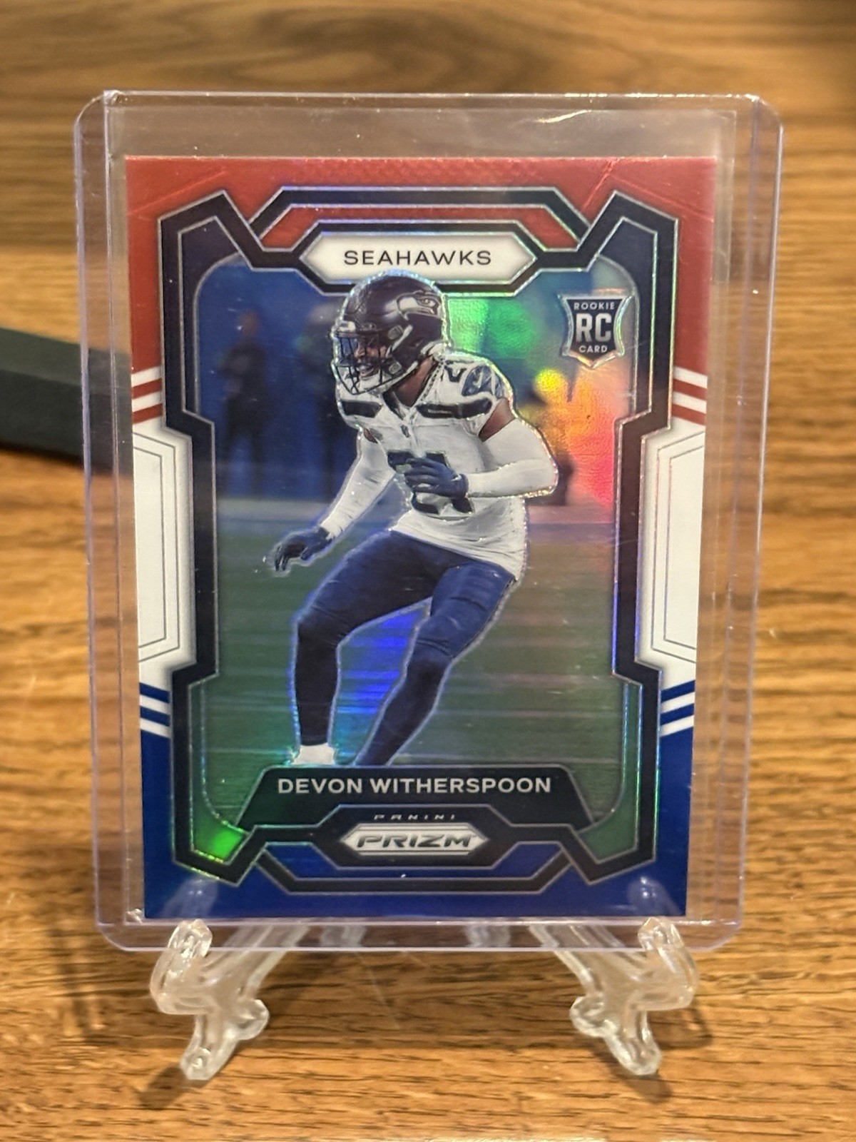 2023 Prizm Football Devon Witherspoon RC Red White Blue Prizm #389 SEAHAWKS
