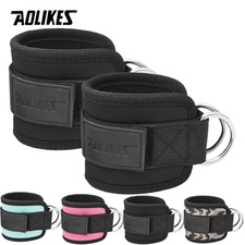 Adjustable Padded Ankle Wrist Cuffs Padded Straps D-Ring Glute Kickback