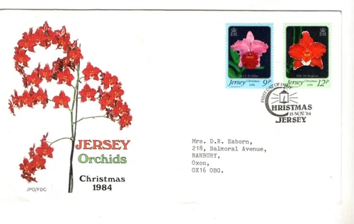 1984 JERSEY - CHRISTMAS / ORCHIDS FDC FROM COLLECTION N32
