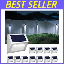 Outdoor Fence Lights - 12 Pack Solar Powered Deck Lights