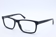DIESEL DL 5357 001 Black Rectangle Eyeglasses Clear Lenses 55mm