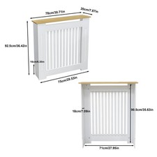 Image of Radiator Cover Modern MDF Cabinet Heating Shelf Storage Home with Brackets