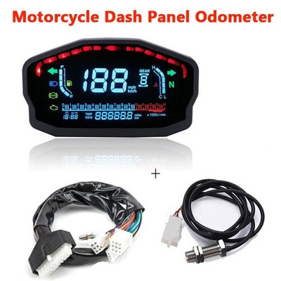 1Pc Digital Motorcycle Dash Panel LCD Dashboard DC 8-12V Motorcycle Odometer NEW