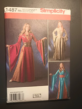 Simplicity 1487 Game of Thrones Dress Costume Medieval Renaissance 6-12, 14-22