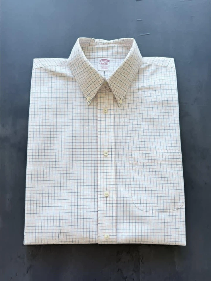 Chemise shirt Brooks Brothers .rayée blanc bleu rouge 1818 Taille XL (E20) - Photo 1/4