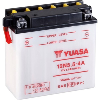 Yuasa 12N5.5-4A Motorradbatterie 12 V 5.5 Ah Poltyp: Schraubklemme Typ 2