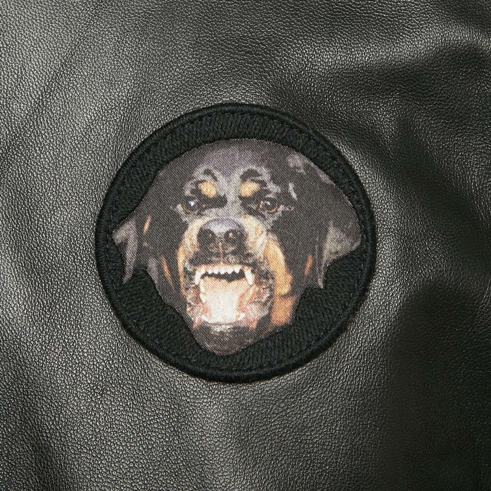 Givenchy Black Leather Rottweiler Patch Bomber Ja… - image 4
