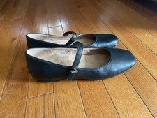 Vionic Leather Mary Jane Flats Alameda Black Women's Size 9