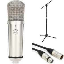 Warm Audio WA-87jr SE Studio Vocal Microphone with Stand and Cable - Nickel