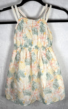 Tommy Bahama Kids Toddler Girls Summer Dress Hibiscus Cream Multi Size 4T NEW